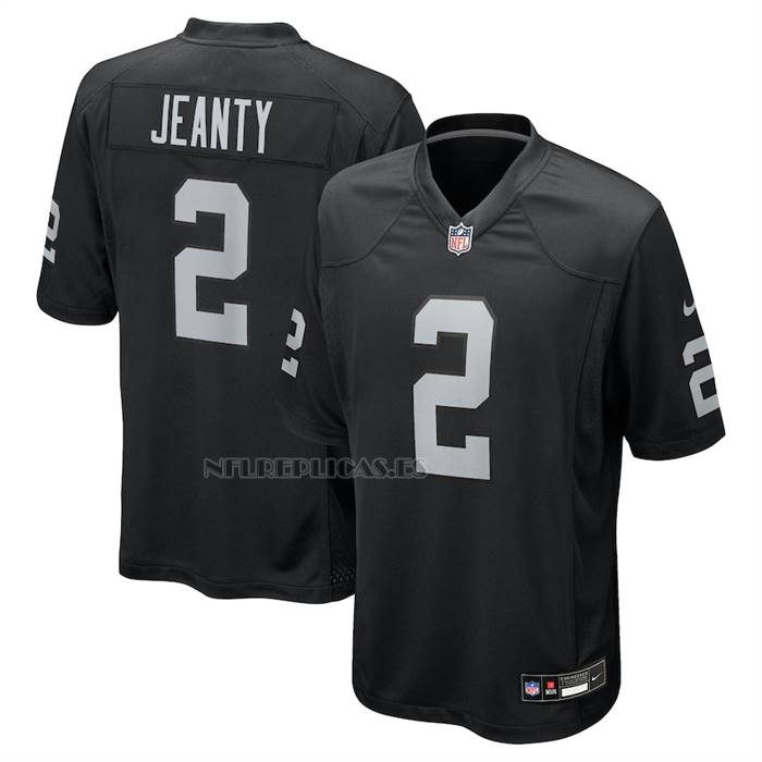Camiseta NFL Game Las Vegas Raiders Ashton Jeanty 2025 NFL Draft First Round Pick Negro